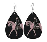 Leather Earrings for Women Teardrop Dangle Earrings Lightweight Drop Earring Dressage Dressage Rider Horse Jewelry Gift