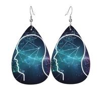 Leather Earrings for Women Teardrop Dangle Earrings Lightweight Drop Earring Formulas Shapes Theory Math Lesson Jewelry Gift