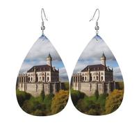 Leather Earrings for Women Teardrop Dangle Earrings Lightweight Drop Earring Historical monuments of Armenia Jewelry Gift