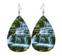 Leather Earrings for Women Teardrop Dangle Earrings Lightweight Drop Earring Waterfall Flowing Down Jewelry Gift