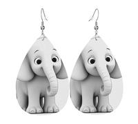 Leather Earrings for Women Teardrop Dangle Earrings Lightweight Drop Earring White Elephant Jewelry Gift