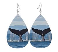 Leather Earrings For Women Whale Tail Drop Dangle Lightweight Retro Earrings For Women Dangling, For Festival, Valentine'S Day, Party