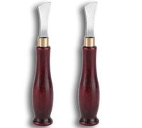 Leather Edge Creaser, 2 PCS Leather Edge Tool Leathercraft Tools Stainless Steel Red Wood Handle Tool for Beginners DIY Leather Craft (1mm)