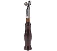 Leather Edge Creaser, Stainless Steel Adjustable Groover for Edge Stitching, Leather Craft Tool with Ebony Handle for Leatherworking Projects