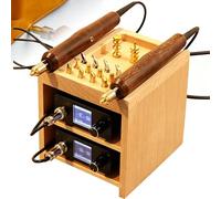 Leather Edge Creasing Iron Kit, Adjustable Temperature 80-480℃, Handheld Leather Burnishing Tool with Multiple Brass Tips for DIY Leathercraft Edge Polishing Embossing and Shaping