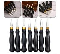 Leather Edge Decoration Tool with Stainless Steel and Ebony Handle for Accurate Creasing Lines, Sizes from 2 0mm to 5 0mm for Leather Craft Applications (3.5mm)