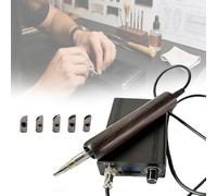 Leather Edge Finishing Machine, Electric Creaser for Edge Sealing & Hot Stamping, Adjustable Temperature 40-700°C, Includes 5 Tips for Leather Craft