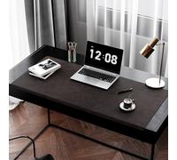Leather Edge-Locked Desk Pad with Edge Protector, Office Extended Keyboard Mouse Mat for Work Typing, Waterproof Smooth Study Desk Writing Mat Table Blotter (Dark Coffee,70x32cm)