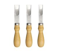 Leather Edge Skiving Beveler Tool, 3 Pcs Leather Edge Trimmer with Wooden Handle Wide Mouth Burnisher for DIY Crafts Projects 12mm, 14mm, 16mm (3)