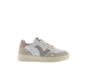 Leather effect and split leather sneakers Victoria Seul Blanc 38