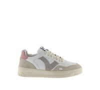 Leather effect and split leather sneakers Victoria Seul Blanc 39