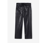 Leather-Effect Paperbag Trousers black