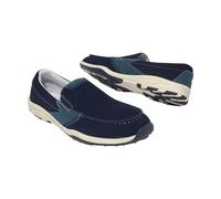 Leather Elasticated Gusset Loafers Atlas for Men Navy 10.5