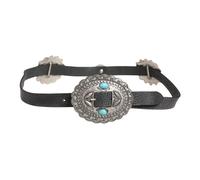 Leather Embellished Oval Buckle Belt - female - Cavalli Class - Belts - Black - ONE SIZE - Accessories ONE SIZE