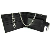 Leather Emporium Mens Black Leather Chain Wallet