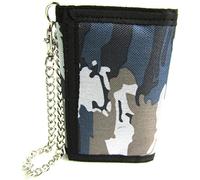 Leather Emporium Unisex Camouflage Canvas Wallet with Chain (Arctic Grey)