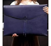 Leather Envelope Cash Wallet, Leather Document Holder File Folder, Leather Envelope Case Leather A3 Document Bag Simple Business Document Bag for Documents(Blue)(Blue)