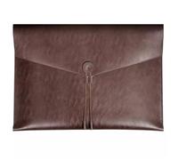 Leather Envelope Cash Wallet, Leather Document Holder File Folder, Leather Envelope Case Leather A3 Document Bag Simple Business Document Bag for Documents(Blue)(Brown)