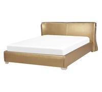 Leather EU Double Bed Gold PARIS
