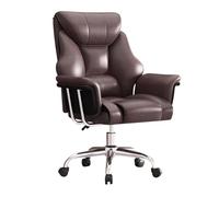 Leather Executive Office Chair with High Backrest & Wheels, Adjustable Swivel for Home Offices & Boss Desks