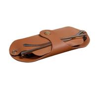 Leather Eyeglass Case, PU Leather Glasses Case, Compact Sunglasses with Protective Strap, Lightweight Travel Storage Material, Eyewear Holder with Zipper Design, Glasses Storage for Home Office Use