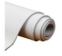 Leather Fabric Colorful Soft Whole piece Cowhide Material, top Layer Sofa Leather Fabric, Genuine, Real, DIY Bag Sewing Repair Patches(White,50x200cm)