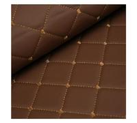 Leather Fabric Quilted Vinyl Faux Leather Fabric Diamond Pattern Foam Backed for Cars Seat Cover, Furniture Upholstery, Headboards, Crafts 140cm 55.1'' Wide (Color : Brown, Size : 1.4X1m)