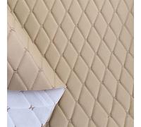 Leather fabric Vinyl Quilted Foam Fabric Faux Leather Upholstery Headliner Fabric Diamond For Automotive Repair Sofa Bags Chairs Car Seats DIY Crafts Upholstery Wide 155cm(Size:1.55x1m,Color:1 khaki)