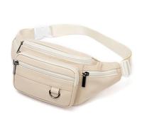 Leather Fanny Pack Waist Bag for Men Women Outdoor Travel Hiking Camping Walking Running Hip Bum Belt Slim Cell Phone Purse Wallet Pouch, #03Beige, 3.14 inches, Vintage, Classic