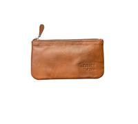 LEATHER FARM Leather Travel Pouch - Beautifully Handcrafted YKK Zippered Pouch Handmade - 8 x 4 inches., TAN, 8x5 Inches, Modern