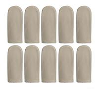 Leather Finger Cots Set of 10 - Cut Resistant Finger Protectors for Needle Felting - Elastic Finger Caps Tool