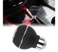 Leather Finished Aluminum Alloy Gear Shift Knob Built for Manual Transmission Use with Emphasis on Structural Integrity and Fit (Blue)