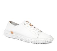 Leather Flexible Lightweight Lace Up Trainers - White Size 5