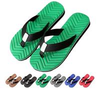 leather flip flops for men Beach Seaside Holiday Slippers Bathroom Shower Thong Sandals with Comfort Plantar Fasciitis Arch Support Lightweight Pool Slides Non-Slip Sole Soft Yoga Mat Cushion Sliders