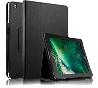 Leather Flip Stand Folio Case Plain Cover for Apple iPad Air 2nd Generation A1566 A1567 (Black)