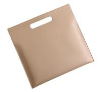 Leather Folder Leather Business File Holder A4 Large Capacity Document Bag Slim Tote Woman Magnetic Tablet Birthday(Beige)