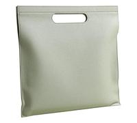 Leather Folder Leather Business File Holder A4 Large Capacity Document Bag Slim Tote Woman Magnetic Tablet Birthday(Light Green)
