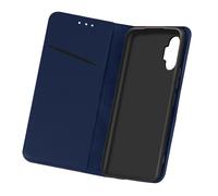 Leather Folio Case for Galaxy A32, Video Stand Real Leather Blue
