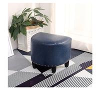 Leather Footstool - Upholstered Foot Rest Under Desk Stylish Shoe Changing Stool for Living Room & Coffee Table Comfortable Footrest for Sofa & Office