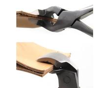 Leather for Edge Burnishing Plier for DIY Craft - Stainless Steel Adjustable Press-Flatten Clamp Tool, 200mm Straight & 210mm Bent Jaw, Leatherworking for Edge(Type A)