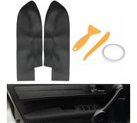 Leather Front Door Armrest Cover Kit for Honda CR-V 2007-2012 - Microfiber Leather Interior Trim Replacement, Black, Direct Fit