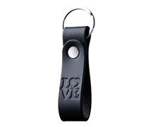 Leather Full-Grain Keyring for Men & Women, Personalised Matte Black Keychain for Car or Home Keys, Elegant Key Ring with Hot-Embossed Design, Premium Gift for Him Her Dad Husband