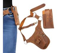 Leather Gardening Belt - Multi Pocket Tool Apron | For Garden Tool Belt | Durable Full Leather Organizer For Outdoor Workshop Studio,