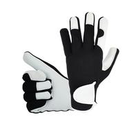 Leather Gardening Gloves For Mens Gents Adults- Thorn Proof Rose Pruning Garden Gloves MultiPurpose Safety Work Gloves Thick Rigger Gardner Gloves (Black, M)