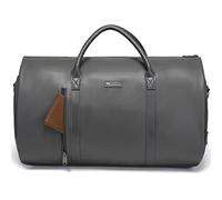 Leather Garment Bag for Travel, Modoker Carry On Suit Carrier Travel Bag with Shoulder Strap,Ideal for Business Trips and Weekend Getaways, Grey, Modoker Convertible Garment Bag & Tie Case for Travel