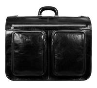 Leather Garment Bag Suit Duffel Slim Carry-on Suitcase Dress Protection Bag Black - Time Resistance