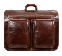 Leather Garment Bag Suit Duffel Slim Carry-on Suitcase Dress Protection Bag Brown - Time Resistance
