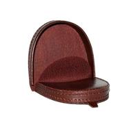 Leather Gents Coin Tray Purse Compact Brown Round Design Pull Tab Closure 9.25x8.5x1.5cm Soft Leather Wallet for Coins & Small Essentials