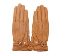 Leather Gloves with Adjustable Elastic - female - Piquadro - Gloves - Brown - S - Accessories S