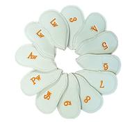 Leather Golf Headcovers Irons Set 12 Pcs Club Iron Head Covers in White